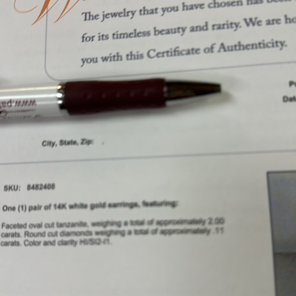 14K white gold and tanzanite earrings - Picture 5 of 14